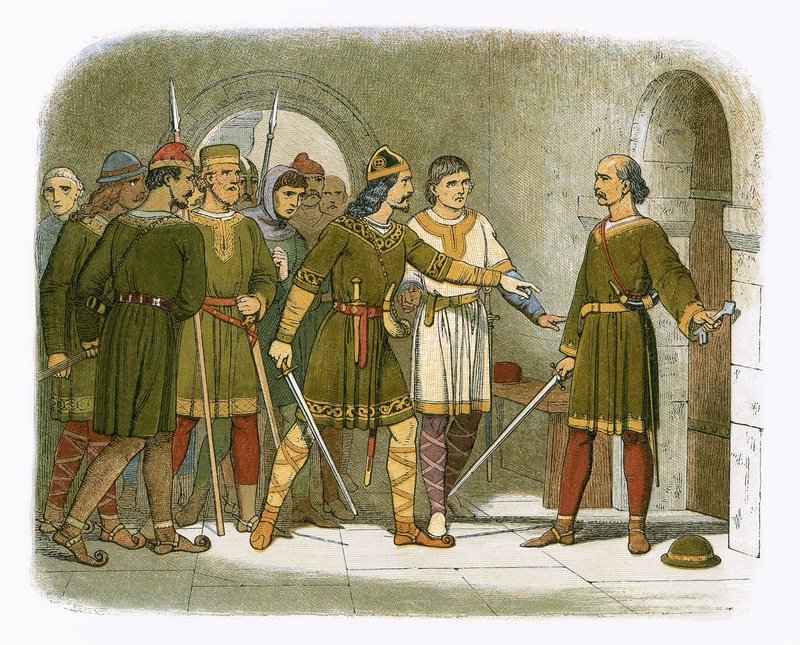 Guillaume de Breteuil défend le trésor - James William Edmund Doyle