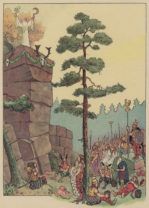Druides célébrant une fête au Maennelstein, Alsace - Jean Jacques Waltz