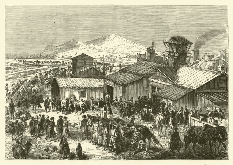 Poste de traite russe à Kashgar - Jean Baptiste Henri Durand Brager