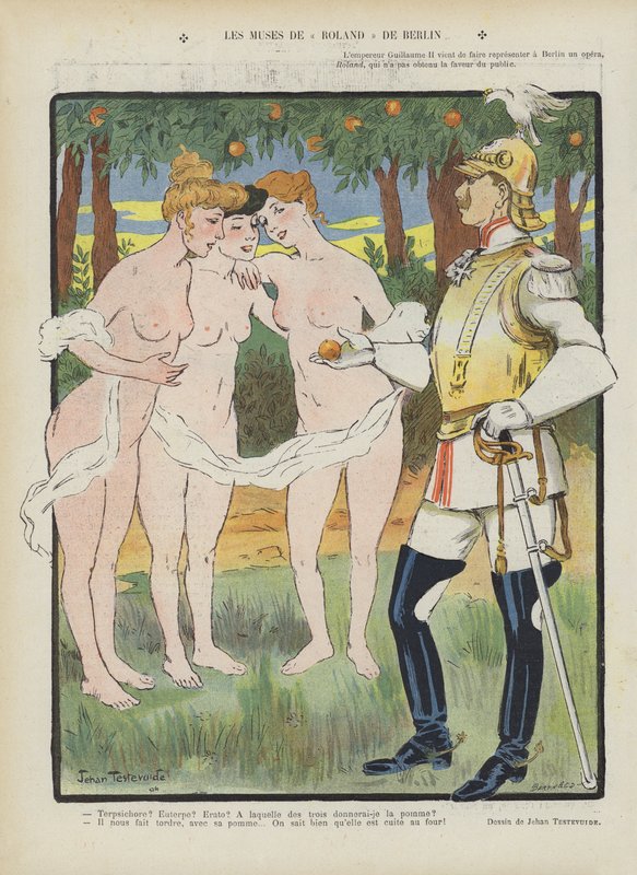 Les muses de Roland de Berlin. Illustration pour Le Rire - Jehan Testevuide