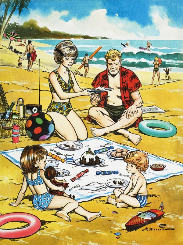 Un pique-nique de Noël sur la plage - Jesus Blasco