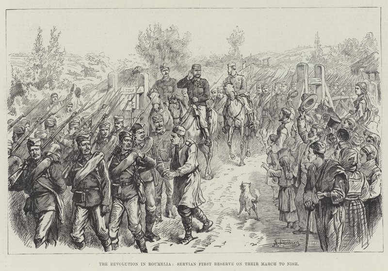 La Révolution en Roumélie, Première Réserve serbe en marche vers Nish - Johann Nepomuk Schonberg