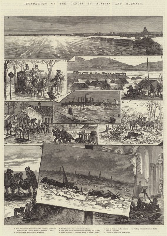 Inondations du Danube en Autriche et en Hongrie - Johann Nepomuk Schonberg