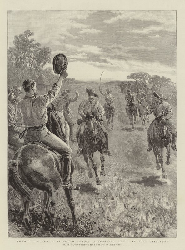 Lord R Churchill en Afrique du Sud, un match sportif à Fort Salisbury - John Charlton