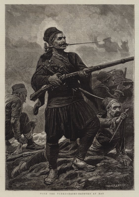 Avec les Turcs, Bachi-bouzouks au pied du mur - John Dawson Watson