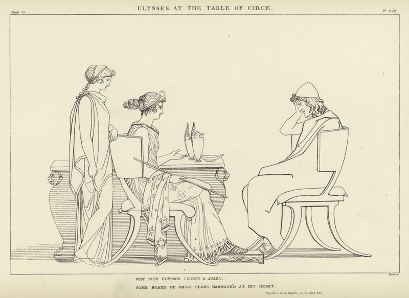Ulysse à la table de Circé - John Flaxman