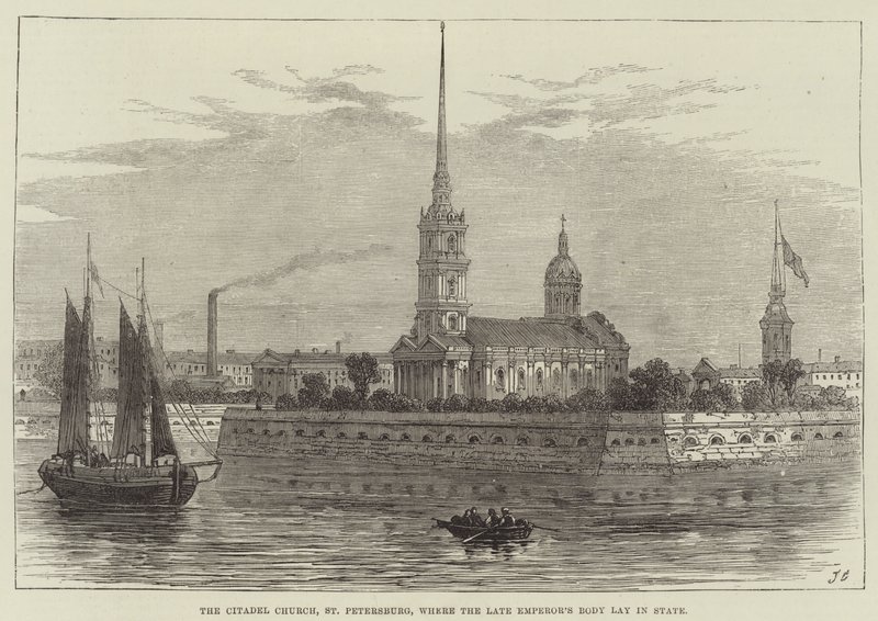 Église de la Citadelle, Saint-Pétersbourg, où le corps du défunt empereur était exposé - John Gilbert