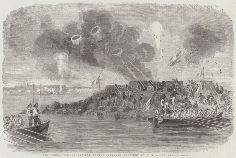 La batterie de mortiers française devant Sveaborg - John Wilson Carmichael
