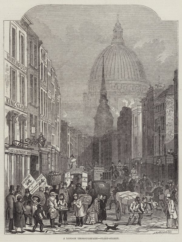 Une artère de Londres, Fleet-Street - John Wykeham Archer