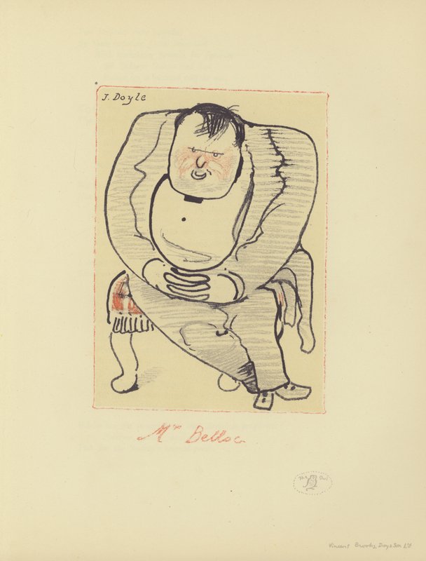Caricature de Hilaire Belloc, écrivain et historien anglo-français - John  Doyle