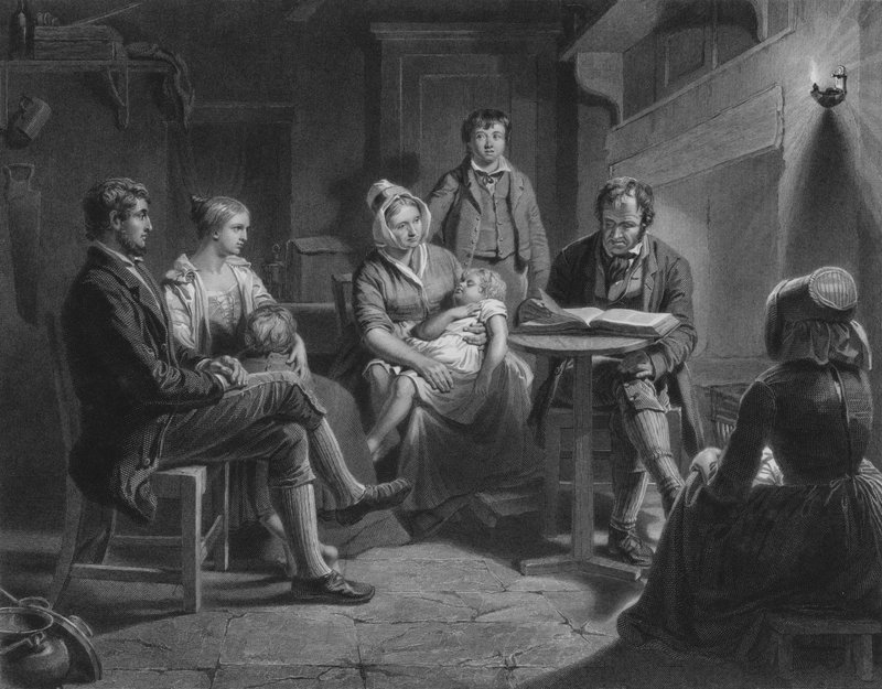 Illustration pour La Nuit du Cottar par Robert Burns, Vers XII (gravure) - John (after) Faed