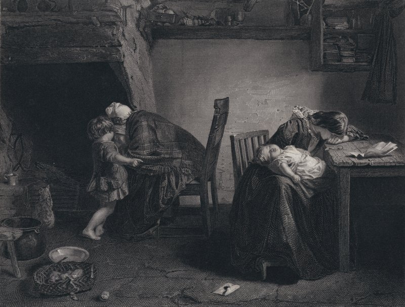 Illustration pour Le Retour du Soldat par Robert Burns - John (after) Faed