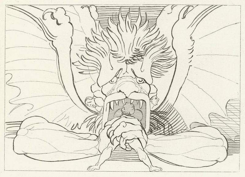 Dis, ou Lucifer, Enfer, Chant 34 (gravure) - John (after) Flaxman