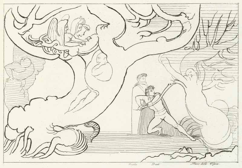 Forêt des Harpies, Enfer, Chant 13 (gravure) - John (after) Flaxman