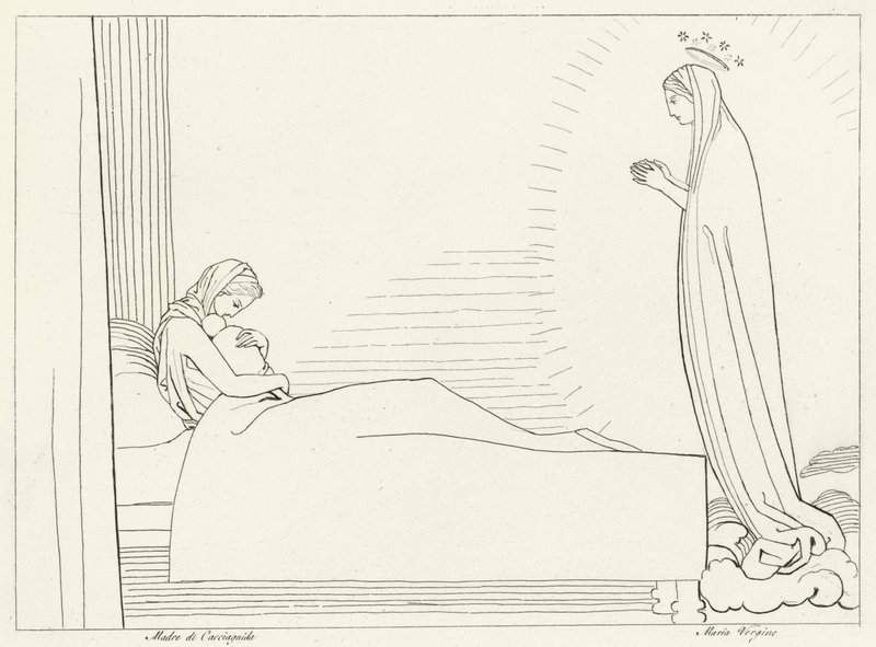 La naissance de Cacciaguida, Paradis, Chant 15 (gravure) - John (after) Flaxman