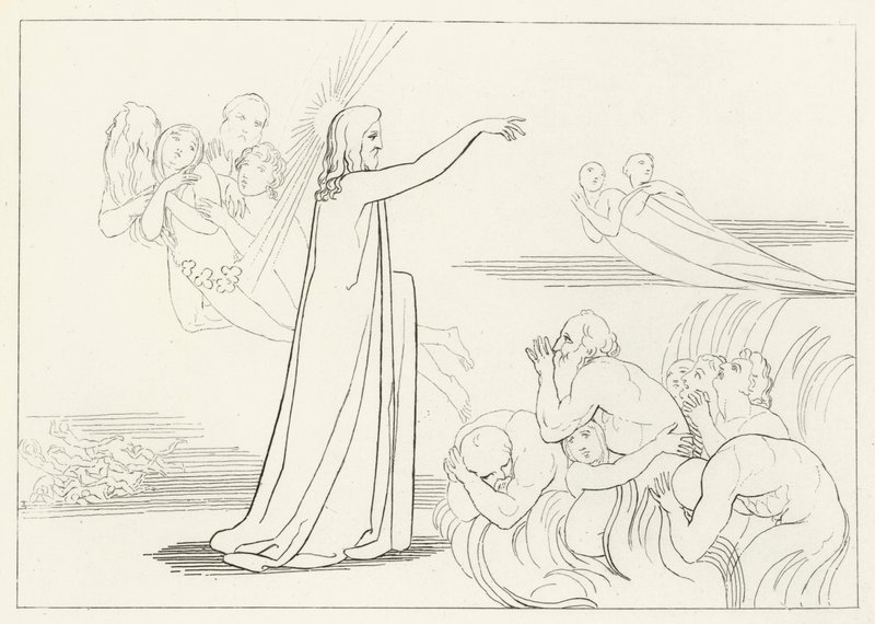 La Descente du Christ, Enfer, Chant 4 (gravure) - John (after) Flaxman