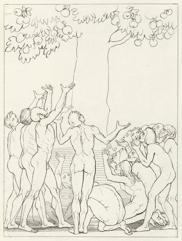 Les Intempérants, Purgatoire, Chant 24 (gravure) - John (after) Flaxman