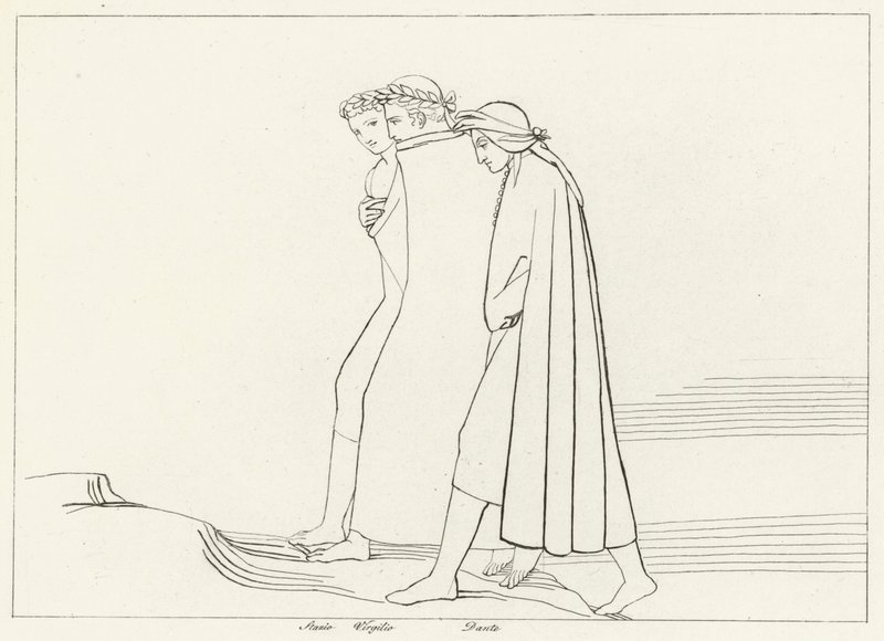 La Rencontre avec Stace, Purgatoire, Chant 21 (gravure) - John (after) Flaxman