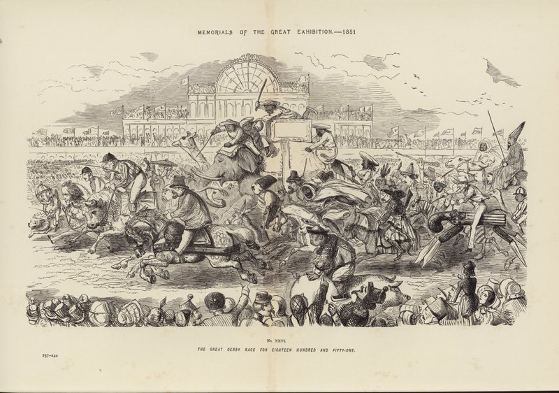 Mémoriaux de la Grande Exposition de 1851, La Grande Course de Derby de 1851 (gravure) - John (after) Leech