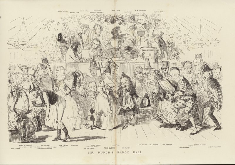Le bal masqué de Mr Punch (gravure) - John (after) Leech