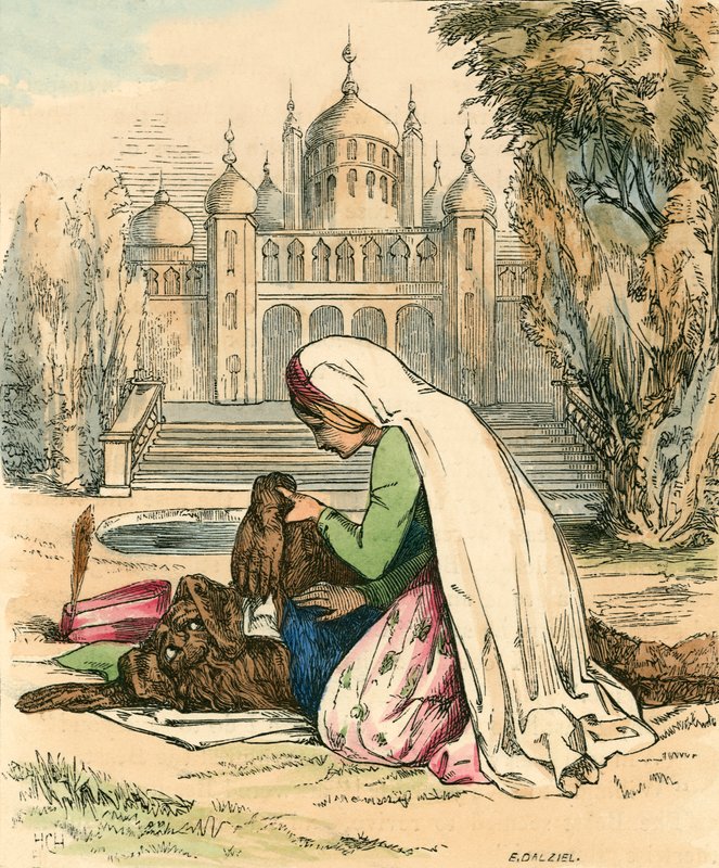 La Belle découvrant la bête dans le jardin - John Callcott Horsley