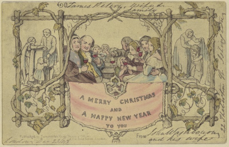 Reproduction fac-similé de la première carte de Noël - John Callcott Horsley