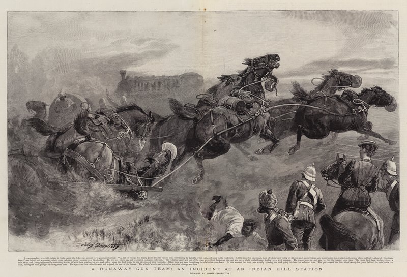 Une équipe de canons en fuite, un incident dans une station de montagne indienne - John Charlton