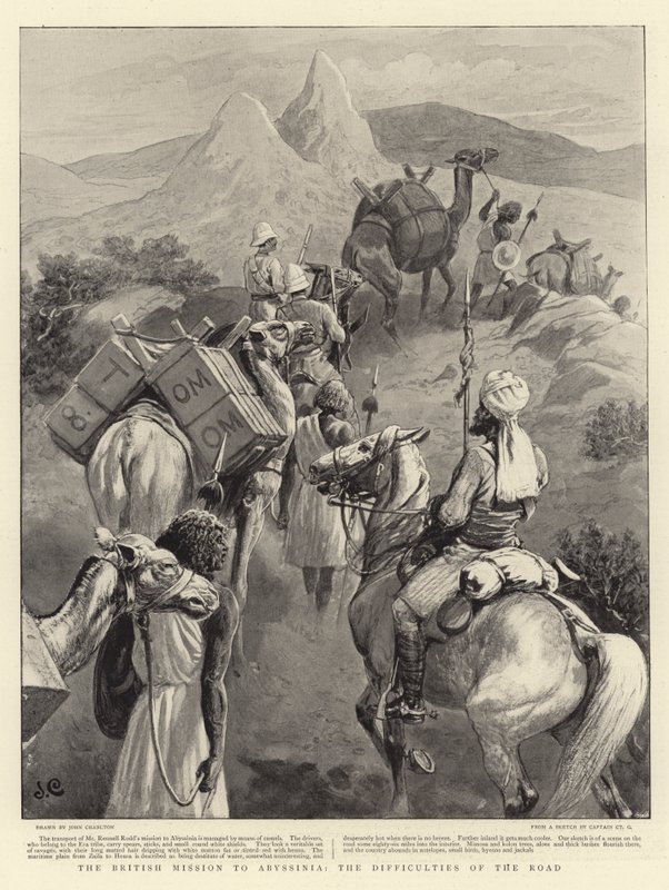 La mission britannique en Abyssinie, les difficultés de la route - John Charlton