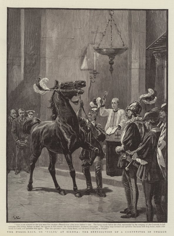 La Course de chevaux, ou Palio, à Sienne, la bénédiction d