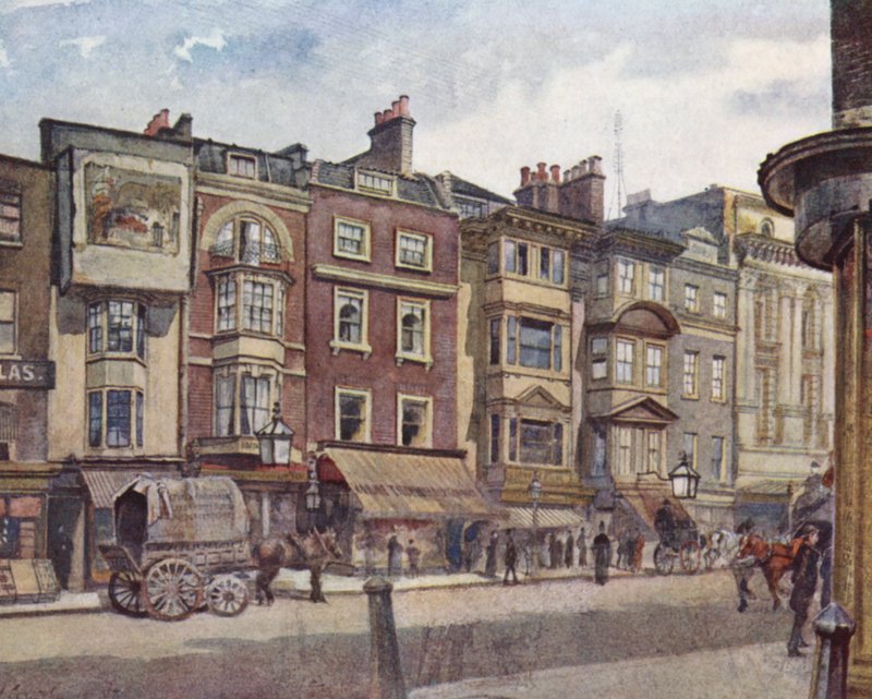Londres perdu : Vieilles maisons dans le Strand, à côté du théâtre Adelphi - John Crowther