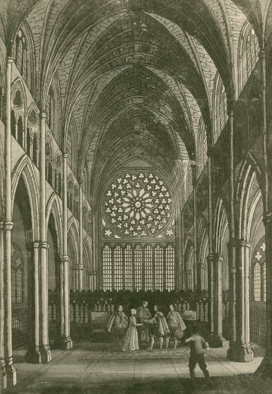 Léonard empêchant le mariage du comte de Rochester avec Amabel dans le chœur de Saint-Paul - John Franklin