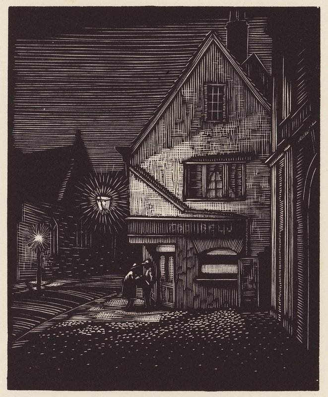 Cambridge : Peas Hill (gravure sur bois) - John Frederick Greenwood