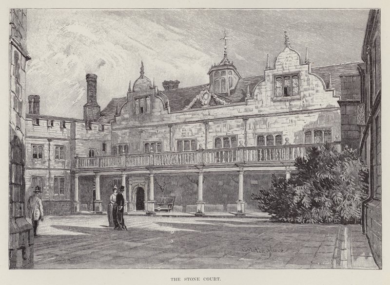 Maison Knole, la cour en pierre - John Fulleylove