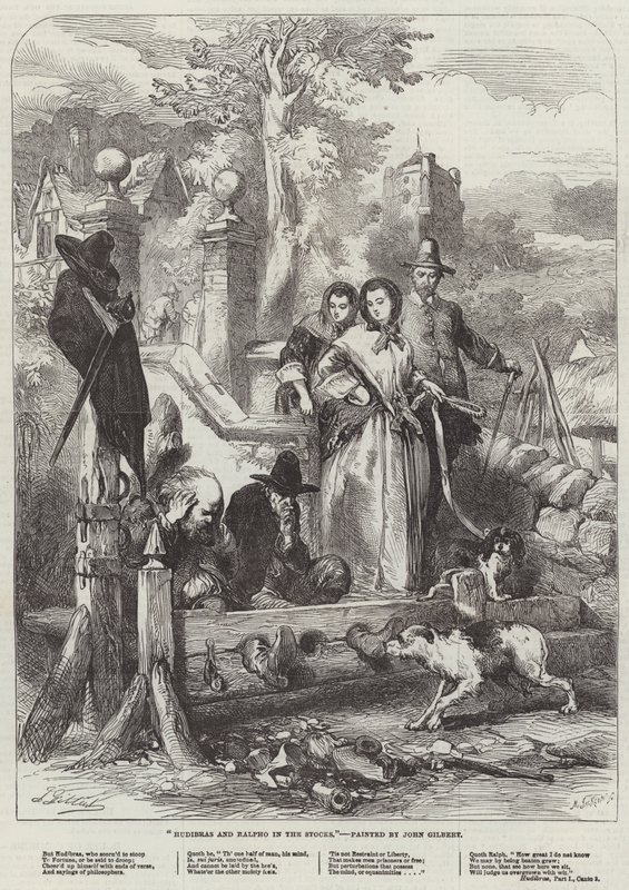 Hudibras et Ralpho dans les stocks - John Gilbert