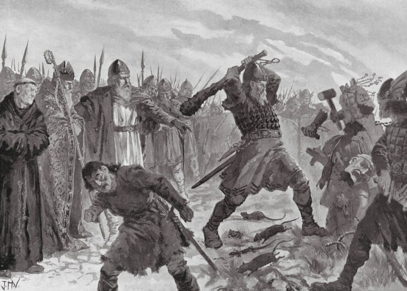 Le roi Olav le Saint brisant l