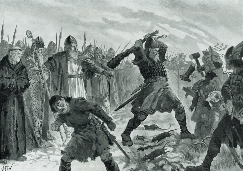 Le roi Olav le Saint brisant l