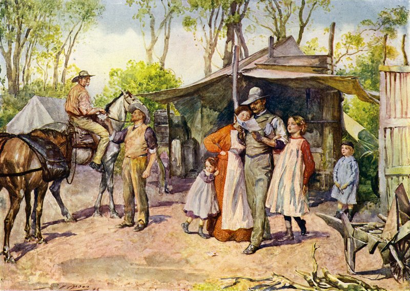 Distribution de lettres dans le bush australien - John Henry Frederick (after) Bacon