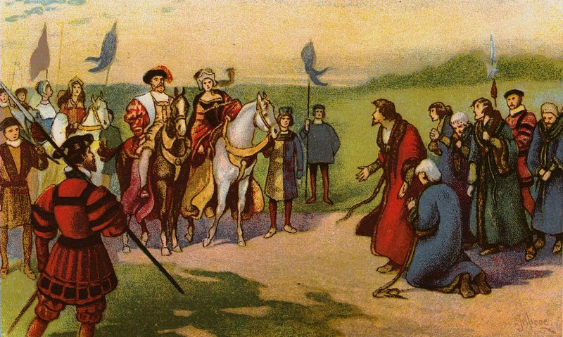 Le roi Henri VIII et Catherine Howard arrivant à York après le pèlerinage de grâce 1541 - John Jellicoe