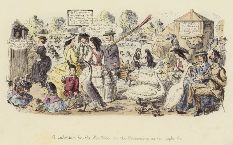 Un substitut pour la mer, ou la Serpentine comme elle pourrait être - John Leech