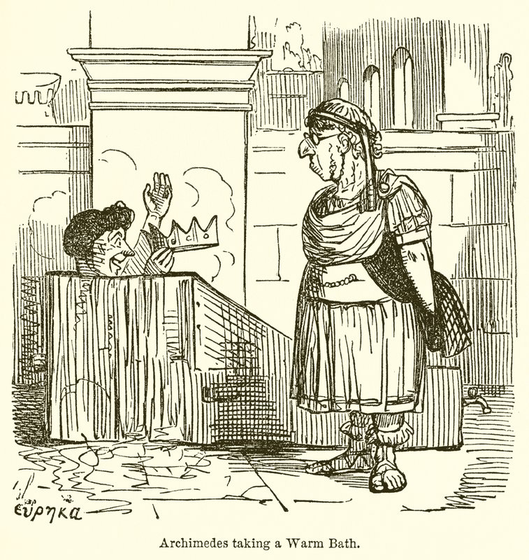 Archimède prenant un bain chaud - John Leech