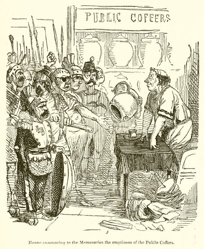 Hanno annonçant aux mercenaires la vacuité des coffres publics - John Leech