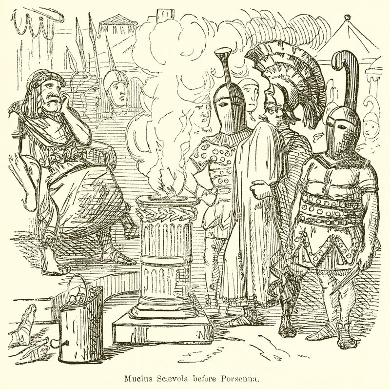 Mucius Scaevola devant Porsenna - John Leech