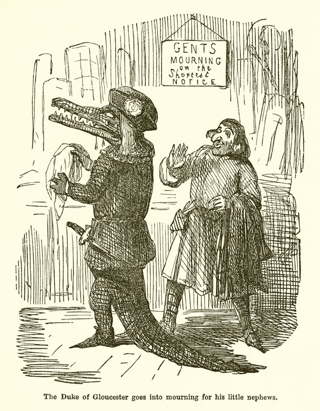 Le duc de Gloucester porte le deuil de ses petits neveux - John Leech