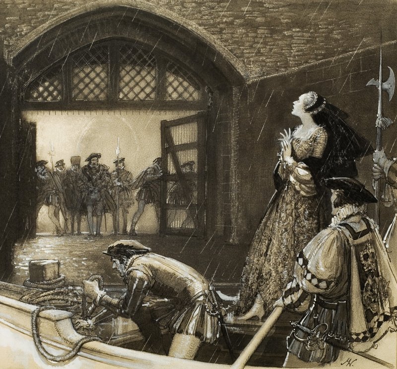 Ann Boleyn ( ) arrivant à la Tour - John Millar Watt