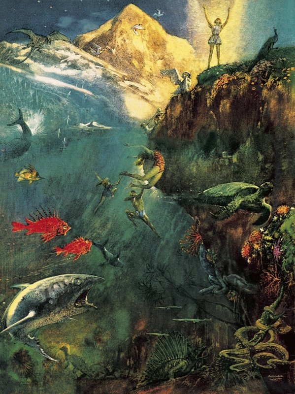 Le monde sous la saumure. Extrait du poème de Walt Whitman - John Millar Watt