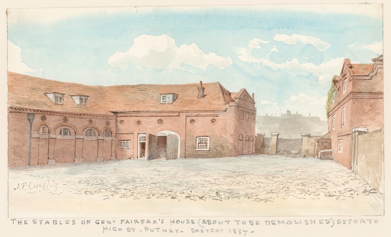 Les écuries de la maison du général Fairfax, High Street, Putney, 1887 - John Phillipp Emslie