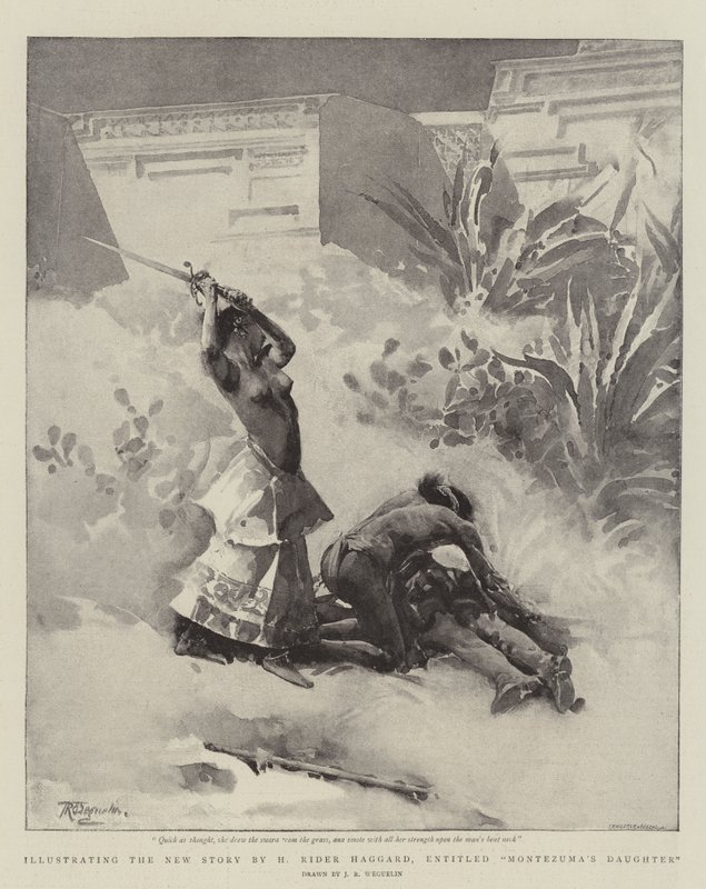 Illustration pour la nouvelle de H Rider Haggard, intitulée La Fille de Montezuma - John Reinhard Weguelin