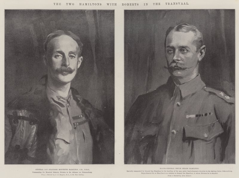 Les deux Hamiltons avec Roberts au Transvaal - John Singer Sargent