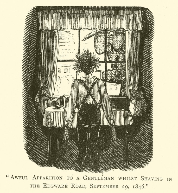Apparition effrayante à un gentleman en train de se raser sur Edgware Road, 29 septembre 1846 - John after Leech