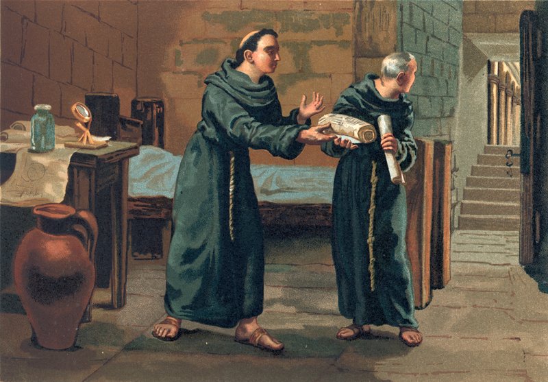 Roger Bacon envoyant son Magnum Opus au Pape - Josep or Jose Planella Coromina
